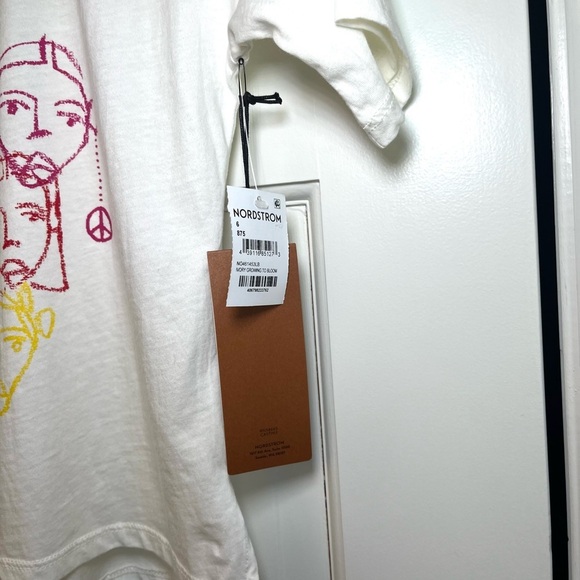 NEW Nordstrom Girls Size 6 Off-White Graphic Tee - Picture 7 of 10